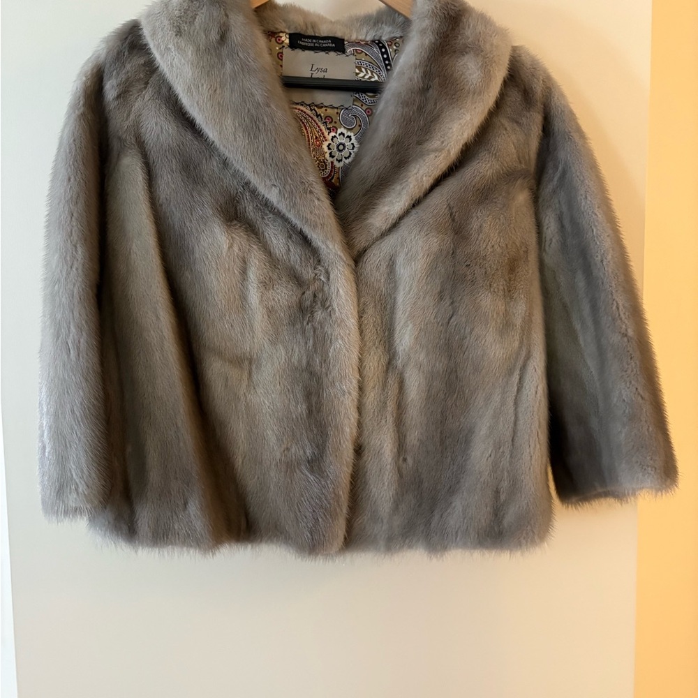 Silver Grey Mink Jacket XS/S w Silk Lining